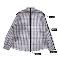 SUNSHINE+CLOUD SLIP ON SHIRT S1K-2407 コットンリネン チェック プルオーバー 長袖シャツ ブルー ピンク レディース サンシャイン+クラウド【中古】5-0416M∞