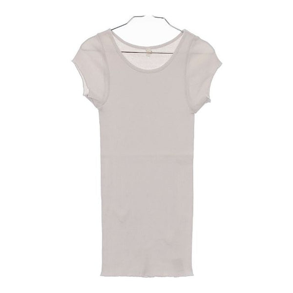 MILFOIL リブ 2分袖インナー MOC-LTS020 半袖Ｔシャツ カットソー ライトピンク レディース ミルフォイル【中古】5-0612S∞