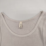MILFOIL リブ 2分袖インナー MOC-LTS020 半袖Ｔシャツ カットソー ライトピンク レディース ミルフォイル【中古】5-0612S∞