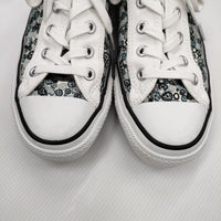 mina perhonen/CONVERSE skyful ALL STAR 刺繍 25.5cm スニーカー 24SS グリーングレー レディース ミナペルホネン/コンバース【中古】4-1011G♪