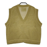 MHL. DRY COTTON LINEN 595-4161501 サイズ2 ニット ジップアップ Vネック ベスト 24SS カーキ レディース エムエイチエル【中古】5-0608M♪
