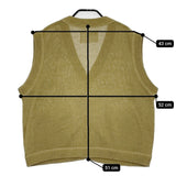 MHL. DRY COTTON LINEN 595-4161501 サイズ2 ニット ジップアップ Vネック ベスト 24SS カーキ レディース エムエイチエル【中古】5-0608M♪