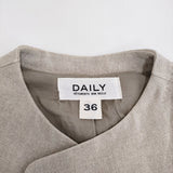 DAILY WIM NEELS リネン サイズ36 ボタンレス ノーカラージャケット ベージュ レディース デイリーウィムニールス【中古】5-0405M♪