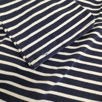 LinenYa delave long sleeve border T-shirs narrow width 定価12100円 ボーダーカットソー ネイビー レディース リネンヤ【中古】5-0227M♪