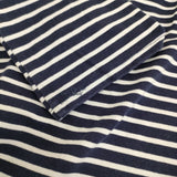 LinenYa delave long sleeve border T-shirs narrow width 定価12100円 ボーダーカットソー ネイビー レディース リネンヤ【中古】5-0227M♪