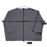 LinenYa delave long sleeve border T-shirs narrow width 定価12100円 ボーダーカットソー ネイビー レディース リネンヤ【中古】5-0227M♪