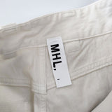 MHL. UNEVEN COTTTON CANVAS 595-2243501 コットンテーパード パンツ 22AW オフホワイト レディース エムエイチエル【中古】5-0203G∞