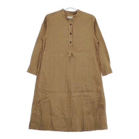 MARGARET HOWELL LINEN COTTON 578-9158004 サイズ1 リネンコットンシャツワンピース ブラウン レディース マーガレットハウエル【中古】5-0227M♪