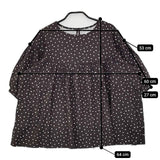 studio clip ギャザー入り ドット 水玉 ブラウス シャツ ブラウン レディース スタディオクリップ【中古】5-0612S∞