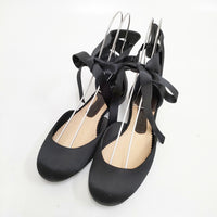 ANNE VALERIE HASH アンクルストラップ サイズ37 フラット パンプス ブラック レディース アンヴァレリーアッシュ【中古】5-0625M◎