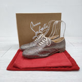 Christian Louboutin 新品 FRED FLAT GLITTER ラメ グリッター レースアップシューズ サイズ39 シューズ・靴 シルバー 多色 レディース クリスチャンルブタン【中古】4-1118G◎