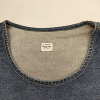 E. TAUTZ ダメージ加工 デニムプルオーバー サイズL 半袖シャツ ブルー メンズ イートウツ【中古】5-0612S∞