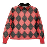 ISABEL MARANT アーガイル シアートップス ポロシャツ レッド ブラック レディース イザベルマラン【中古】5-0328M♪