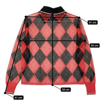 ISABEL MARANT アーガイル シアートップス ポロシャツ レッド ブラック レディース イザベルマラン【中古】5-0328M♪