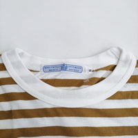 R&D.M.Co- サイズS ボーダー 長袖Ｔシャツ カットソー ロンＴ ホワイト ブラウン レディース オールドマンズテーラー【中古】5-0227M♪
