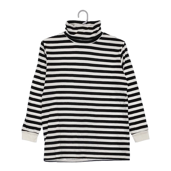 maillot Turtle Long-T タートルロングTEE MAC-21259 ボーダーTシャツ カットソー ロンT ブラック ホワイト レディース マイヨ【中古】5-0227M♪