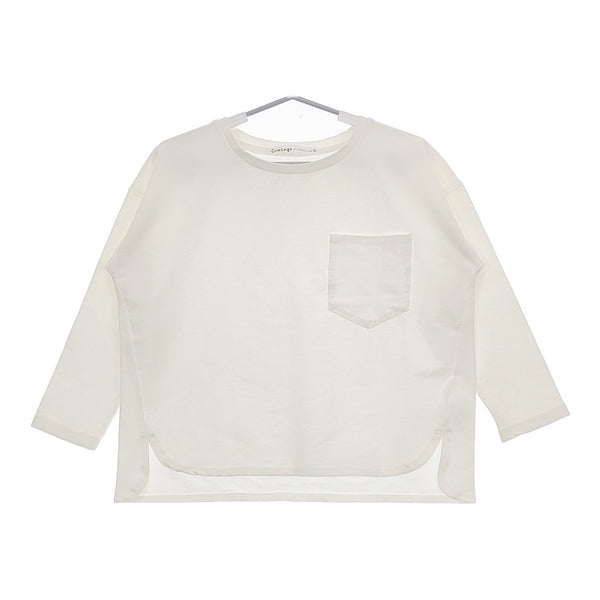 Corte Largo コルテラルゴ D30-12503 サイズM ポケット付き 長袖Ｔシャツ カットソー ロンＴ ホワイト レディース【中古】5-0227M♪