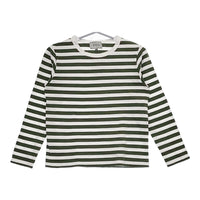 DMG サイズ3 ボーダー 長袖Ｔシャツ カットソー ロンＴ ホワイト グリーン レディース ディーエムジー/ドミンゴ【中古】5-0227M♪
