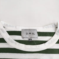 DMG サイズ3 ボーダー 長袖Ｔシャツ カットソー ロンＴ ホワイト グリーン レディース ディーエムジー/ドミンゴ【中古】5-0227M♪