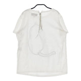 AMERICANA バッグファスナー ネコプリント 半袖Ｔシャツ カットソー ホワイト レディース アメリカーナ【中古】5-0612S∞