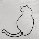 AMERICANA バッグファスナー ネコプリント 半袖Ｔシャツ カットソー ホワイト レディース アメリカーナ【中古】5-0612S∞