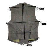 R&D.M.Co- リネン ジレ モチーフプリント サイズS グレンチェック ベスト チャコールグレー レディース オールドマンズテーラー【中古】5-0328M♪