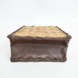 ebagos A4カゴ袋 レザー×紅籐 かごバッグ かごバッグ ベージュ レディース エバゴス【中古】5-0605M◎