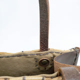 ebagos A4カゴ袋 レザー×紅籐 かごバッグ かごバッグ ベージュ レディース エバゴス【中古】5-0605M◎