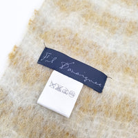 Fil Daraignee ポケット付き マフラー ストール イエロー グレー レディース フィルダレニエ【中古】4-1128T◎