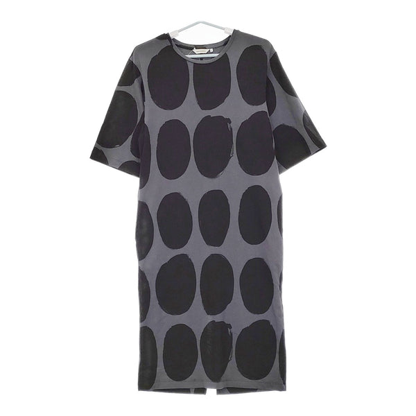 marimekko RANDI KOPPELO サイズXS 七分袖 ワンピース グレー ブラック レディース マリメッコ【中古】5-0328M♪