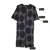 marimekko RANDI KOPPELO サイズXS 七分袖 ワンピース グレー ブラック レディース マリメッコ【中古】5-0328M♪