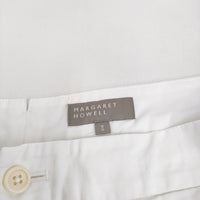 MARGARET HOWELL 578-7142016 HIGH TWIST COTTON LINEN サイズ2 パンツ ホワイト レディース マーガレットハウエル【中古】5-0328M♪