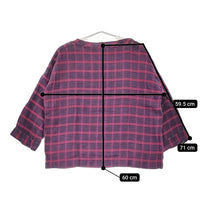 ARTS&SCIENCE リネンチェックブラウス 053-U617-111 サイズ1 ブラウス シャツ パープル レッド レディース アーツ&サイエンス【中古】5-0328M♪