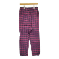 ARTS&SCIENCE リネンチェックパンツ 053-U301-111 サイズ1 パンツ パープル レッド レディース アーツ&サイエンス【中古】5-0328M♪