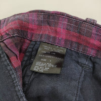ARTS&SCIENCE リネンチェックパンツ 053-U301-111 サイズ1 パンツ パープル レッド レディース アーツ&サイエンス【中古】5-0328M♪