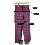 ARTS&SCIENCE リネンチェックパンツ 053-U301-111 サイズ1 パンツ パープル レッド レディース アーツ&サイエンス【中古】5-0328M♪