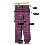 ARTS&SCIENCE リネンチェックパンツ 053-U301-111 サイズ1 パンツ パープル レッド レディース アーツ&サイエンス【中古】5-0328M♪
