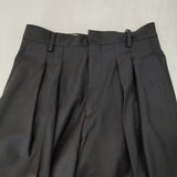 LOEFF antelope別注 2タックパンツ アンテロープ別注 8814-217-0067 サイズ0 パンツ ブラック レディース ロエフ【中古】4-1219M♪