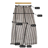 maison de SOIL リネン ストライプ イージーワイドパンツ サイズ1 パンツ グレー ホワイト レディース メゾンドソイル【中古】5-0328M♪