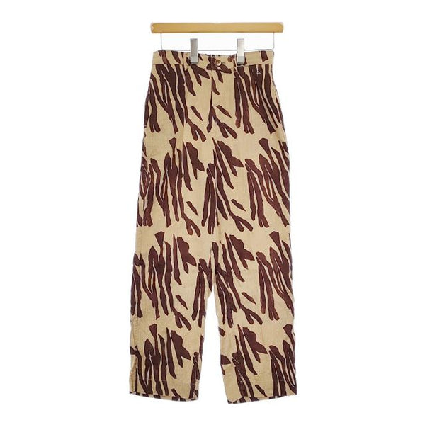 45R/45rpm リネンキュプラアニマルプリントストローPANTS 定価38500円 パンツ ベージュ レディース フォーティーファイブアールピーエム【中古】5-0407M∞