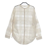 niko and... 透かし チェック ブラウス 長袖シャツ アイボリー レディース ニコアンド【中古】5-0407M∞