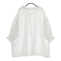 a+koloni レースカラー リネン ブラウス シャツ ホワイト レディース コロニー【中古】5-0407M∞