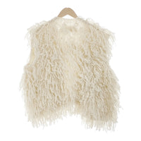 MAYDI 新品 HAND KNITTED FRINGE VEST 定価69300円 サイズL ウールニット ベスト 24AW キナリ レディース マイディ【中古】4-1031T♪