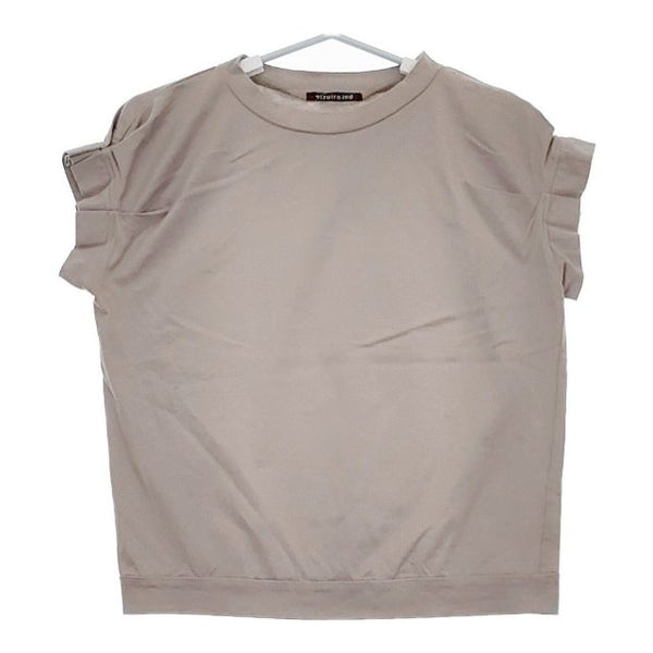 mizuiro-ind コットン フレンチスリーブ 半袖Ｔシャツ カットソー グレー レディース ミズイロインド【中古】5-0507S∞
