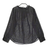 le ciel a temps doux フリルカラー コットンリネン ブラウス シャツ ブラック レディース ルシエルタンドゥース【中古】5-0328M♪