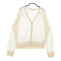 Espeyrac Vネック シアー ニット カーディガン アイボリー レディース エスペラック【中古】5-0509M♪
