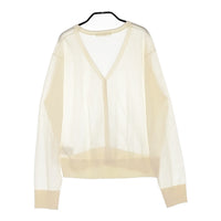 Espeyrac Vネック シアー ニット カーディガン アイボリー レディース エスペラック【中古】5-0509M♪