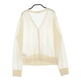 Espeyrac Vネック シアー ニット カーディガン アイボリー レディース エスペラック【中古】5-0509M♪