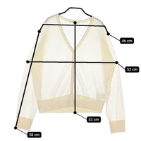 Espeyrac Vネック シアー ニット カーディガン アイボリー レディース エスペラック【中古】5-0509M♪