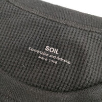 soil 日本製 コットン ワッフル 半袖Ｔシャツ カットソー ブラック レディース ソイル【中古】5-0507S∞